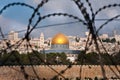 Jerusalem Through Razor Wire Royalty Free Stock Photo