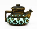 Jerusalem retro ceramic teapot on white . Royalty Free Stock Photo
