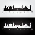 Jerusalem skyline and landmarks silhouette