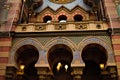 Jerusalem Synagogue Prague: the facade of this religious building made in moorish style is being restored Royalty Free Stock Photo