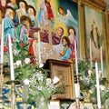 Jerusalem Tomb of the Virgin candles and icons 2012