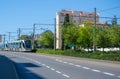 Jerusalem tram light rail train in downtown, Jerusalem, Israel