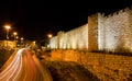 Jerusalem walls at night Royalty Free Stock Photo