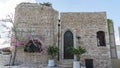 Jerusalem white stone house in Old Yafo Jaffa. Tel Aviv, Israel.