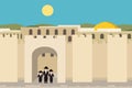Jerusalim old city background cartoon
