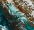 Jervis bay Panorama Aerial Drone Picture of the white sand Hyams beach in New South Wales, Australia Royalty Free Stock Photo