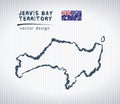 Jervis Bay Territory vector chalk drawing map isolated on a white background Royalty Free Stock Photo