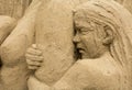 Jesolo lido, Italia : Sand Nativity 2016: wonderful sand scultures depicting the sacred family and the exodus of the bible.