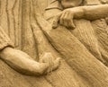 Jesolo lido, Italia : Sand Nativity 2016: wonderful sand scultures depicting the sacred family and the exodus of the bible.