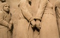 Jesolo lido, Italia : Sand Nativity 2016: wonderful sand scultures depicting the sacred family and the exodus of the bible.