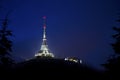 Jested lookout tower in night , Liberec, Bohemia, Czech Republic Royalty Free Stock Photo