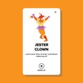 Jester Clown In Funny Carnival Costume Vector Royalty Free Stock Photo