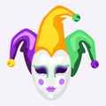 jester hat and female mask mardi gras accessory vector illustration design Royalty Free Stock Photo