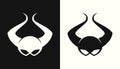 Jester or clown mask symbol vector icon