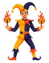 Jester Juggling Fire Circus Performer Comedy Royalty Free Stock Photo