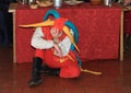 Jester sitting on floor Royalty Free Stock Photo