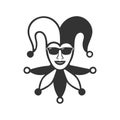 Jester in sunglasses graphic sign