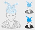 Jester Vector Mesh Network Model and Triangle Mosaic Icon Royalty Free Stock Photo