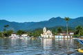 The Jesuit Baroque-Rococo style of the 18th century Church of Santa Rita in Paraty on Brazil\'s Costa Verde Royalty Free Stock Photo