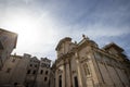 Jesuit Church of St. Ignatius in Dubrovnik, Croatia. The church belfry houses the oldest bell in Dubrovnik