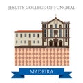 Jesuits' College of Funchal in Madeira. Flat vecto