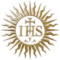 Jesuits gold symbol, raster illustration