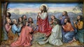 Jesus and Apostles in the Mount of Olives Royalty Free Stock Photo