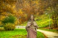 Jesus at the background of autumn nature Royalty Free Stock Photo