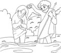 Jesus Baptism - B/W lineart