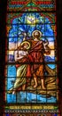 Jesus Baptism Stained Glass Notre Dame de Nice Nice France Royalty Free Stock Photo