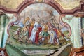 Jesus is betrayed by Judas and arrested, fresco in the church of Our Lady of Snow in Kutina, Croatia Royalty Free Stock Photo