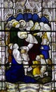 Jesus blessing a child in stained glass