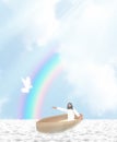 Jesus Boat Illustration Royalty Free Stock Photo