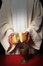 Jesus Breaking Bread Royalty Free Stock Photo