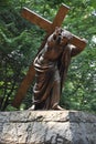 Jesus Carrying the Cross at The National Sanctuary of our Sorrowful Mother the Grotto in Portland, Oregon