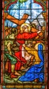 Jesus Carrying Cross Stained Glass Notre Dame Nice France