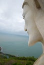 Jesus Christ above South China sea. The view from the shoulder of the giant statue of Christ in Vung Tau Royalty Free Stock Photo