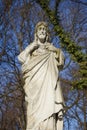 Jesus Christ ancient statue against a background of blue sky Royalty Free Stock Photo