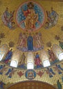 Jesus Christ with Archangels and apostles. Fragment of painting of the main dome of the Cathedral of St. Nicholas in Kronstadt