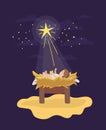 Jesus christ baby in cradle manger character