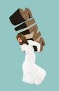 Jesus Christ Carry Sins Illustration Royalty Free Stock Photo