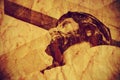 Jesus Christ carrying the Holy Cross, with a retro effect Royalty Free Stock Photo