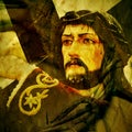 Jesus Christ carrying the Holy Cross, with a retro effect Royalty Free Stock Photo