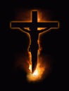 Jesus Christ cross on black background Royalty Free Stock Photo