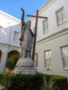 Jesus Christ with the cross at St. Felicitas School, Barracas district, Buenos Aires, Argentina.