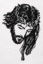 Jesus Christ cross stitch Royalty Free Stock Photo