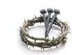 Jesus Christ crown of thorns and nails. Royalty Free Stock Photo