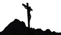 Jesus Christ crucified on the cross at Calvary hill illustration Royalty Free Stock Photo