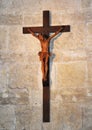 Jesus Christ crucified on a cross. Catholic symbol. Royalty Free Stock Photo