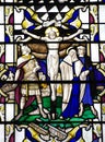 Jesus Christ crucified in stained glass Royalty Free Stock Photo